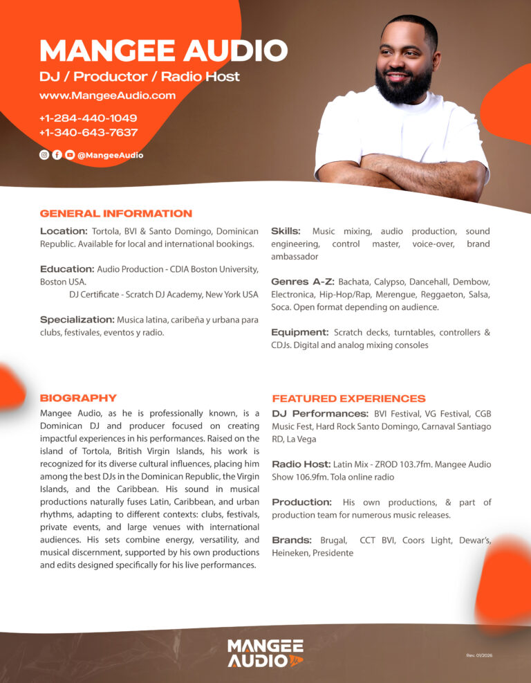 Image of Mangee Audio EPK 2026 English